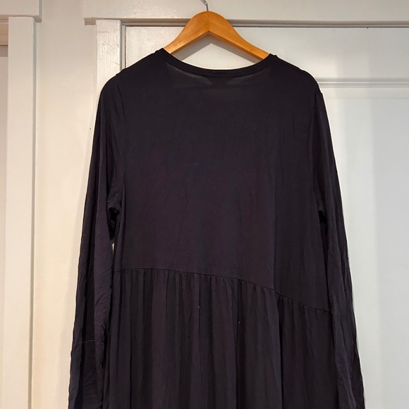 NWT Saint +‎ Sofia Greenwich Dress Asymmetric Tiered Navy Long Sleeve Maxi Sz 16 - Picture 6 of 9